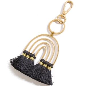 Boho keychain - gold with black fringe